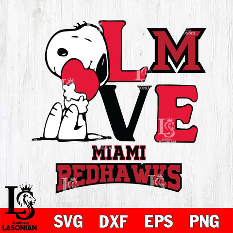 Miami RedHawks Snoopy Sport 10 Svg Eps Dxf Png File, Digital Download