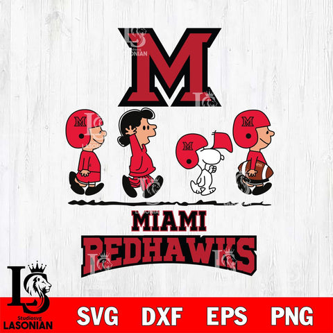 Miami RedHawks Snoopy Sport 12 Svg Eps Dxf Png File, Digital Download