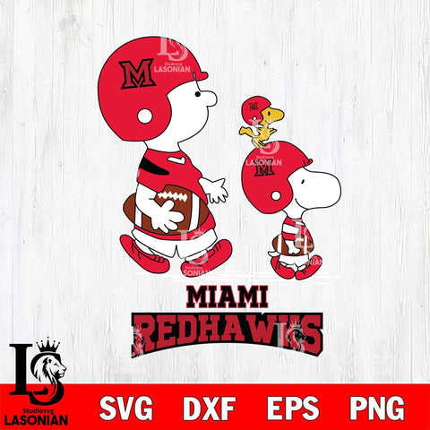 Miami RedHawks Snoopy Sport Svg Eps Dxf Png File, Digital Download