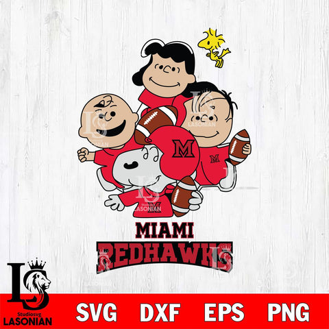 Miami RedHawks Snoopy Sport 4 Svg Eps Dxf Png File, Digital Download