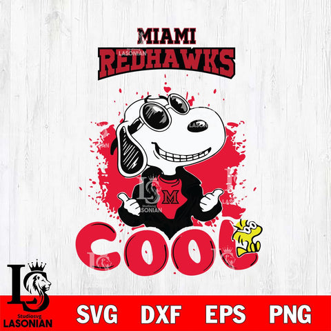 Miami RedHawks Snoopy Sport 7 Svg Eps Dxf Png File, Digital Download