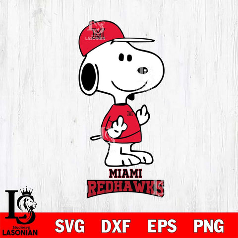 Miami RedHawks Snoopy Sport 8 Svg Eps Dxf Png File, Digital Download