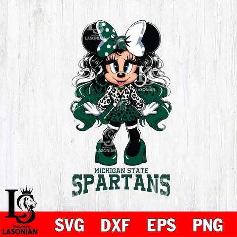 Michigan State Spartans Beauty Minnie Mouse Svg Eps Dxf Png File, Digital Download, Instant Download