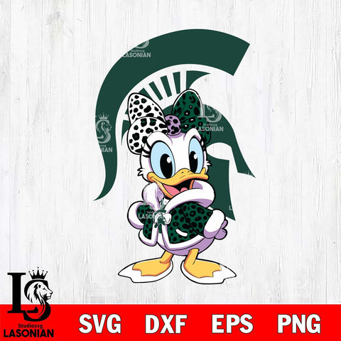 Michigan State Spartans Fancy Daisy Duck Disney Svg Eps Dxf Png File, Digital Download, Instant Download