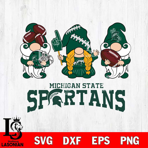 Michigan State Spartans 3 Gnomes Football Svg Eps Dxf Png File, Digital Download, Instant Download