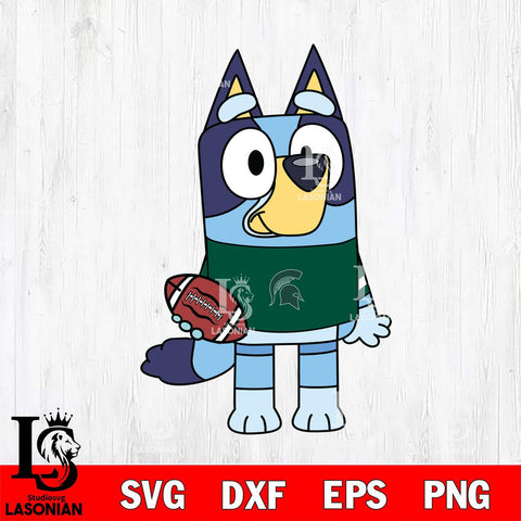 Michigan State Spartans Bluey 2 Svg Eps Dxf Png File, Digital Download, Instant Download