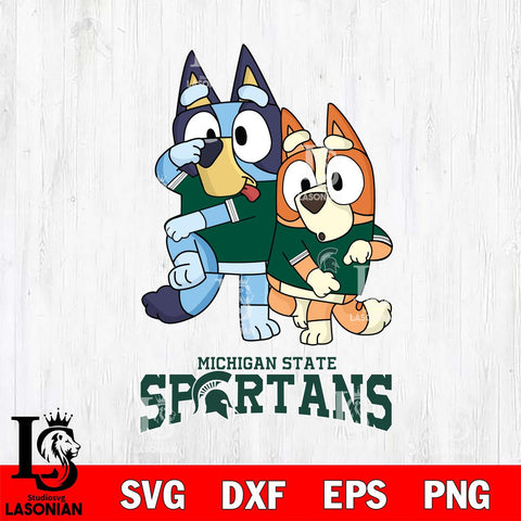 Michigan State Spartans Bluey & Bingo Svg Eps Dxf Png File, NCAA svg, Digital Download, Instant Download