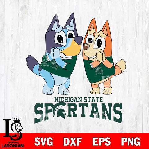 Michigan State Spartans Bluey & Bingo 5 Svg Eps Dxf Png File, NCAA svg, Digital Download, Instant Download