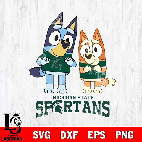 Michigan State Spartans Bluey & Bingo 6 Svg Eps Dxf Png File, NCAA svg, Digital Download, Instant Download