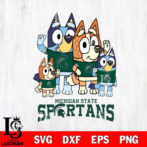 Michigan State Spartans Bluey & Bingo 7 Svg Eps Dxf Png File, NCAA svg, Digital Download, Instant Download