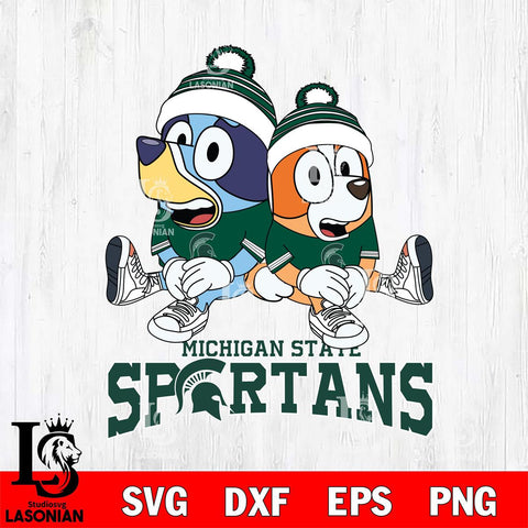 Michigan State Spartans Bluey & Bingo 8 Svg Eps Dxf Png File, NCAA svg, Digital Download, Instant Download