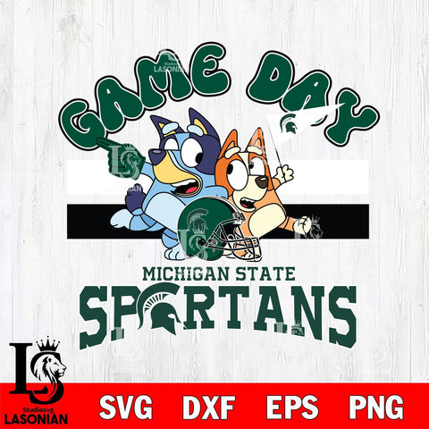 Michigan State Spartans Bluey & Bingo 9 Svg Eps Dxf Png File, NCAA svg, Digital Download, Instant Download