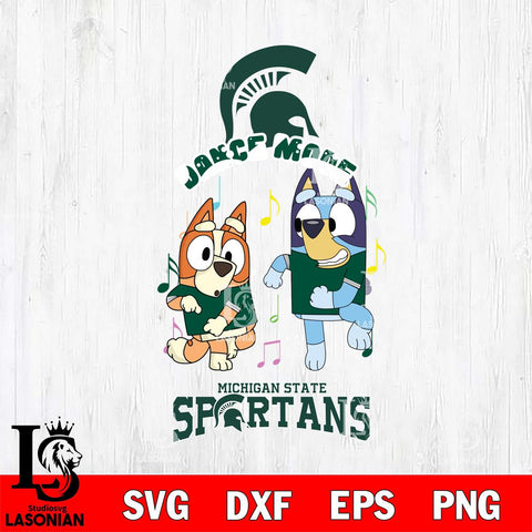 Michigan State Spartans Bluey Bingo Dance Mode Svg Eps Dxf Png File, NCAA svg, Digital Download, Instant Download