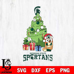 Michigan State Spartans Bluey Chilli Christmas Tree Svg Eps Dxf Png File, Digital Download