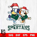 Michigan State Spartans Bluey Christmas Holiday Svg Eps Dxf Png File, Digital Download