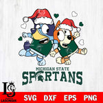 Michigan State Spartans Bluey Christmas NFL Svg Eps Dxf Png File, Digital Download