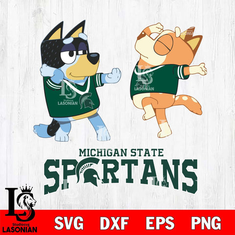 Michigan State Spartans Bluey Dance Svg Eps Dxf Png File, Digital Download, Instant Download