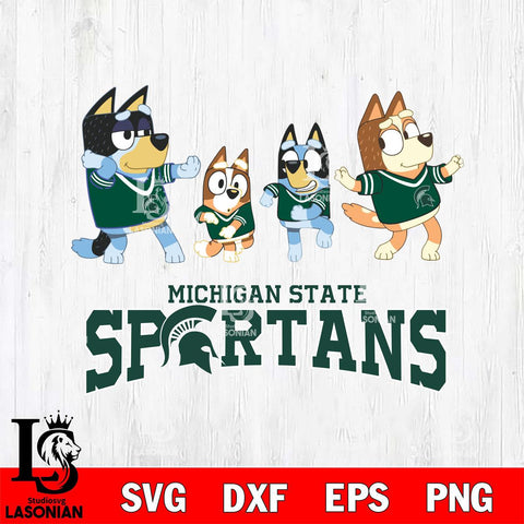 Michigan State Spartans Bluey Dance Mode Squats Svg Eps Dxf Png File, Digital Download, Instant Download