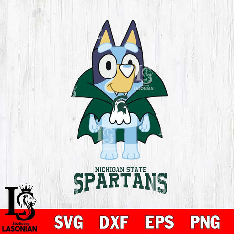 Michigan State Spartans Bluey Dracula Halloween Svg Eps Dxf Png File, Digital Download, Instant Download