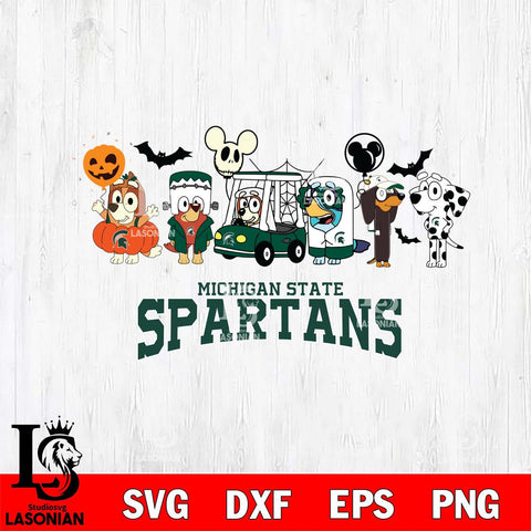 Michigan State Spartans Bluey Halloween Svg Eps Dxf Png File, Digital Download, Instant Download