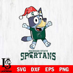 Michigan State Spartans Bluey Happy Christmas Svg Eps Dxf Png File, Digital Download