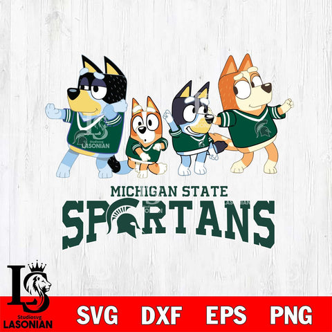 Michigan State Spartans Bluey Mode Dance Squats Svg Eps Dxf Png File, Digital Download, Instant Download