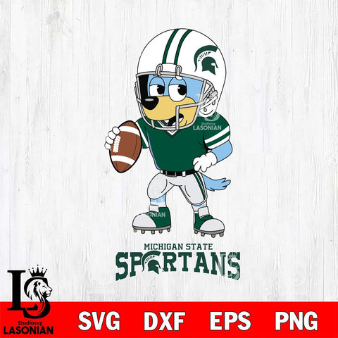 Michigan State Spartans Bluey rugby Svg Eps Dxf Png File, Digital Download ,Instant Download, Cricut File