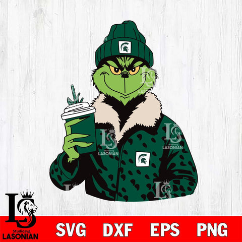 Michigan State Spartans Boujee Grinch 12 Svg Eps Dxf Png File, Digital Download, Instant Download