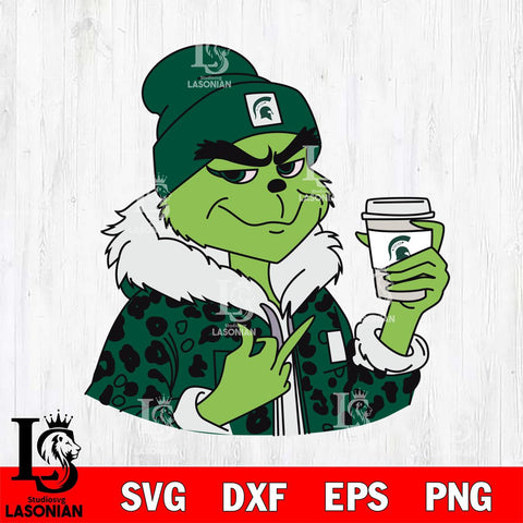 Michigan State Spartans Boujee Grinch 7 Svg Eps Dxf Png File, Digital Download, Instant Download