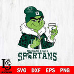 Michigan State Spartans Boujee Grinch Leopard Christmas Cut Files Cricut, Svg Dxf Eps Png file, Digital download , Silhouette