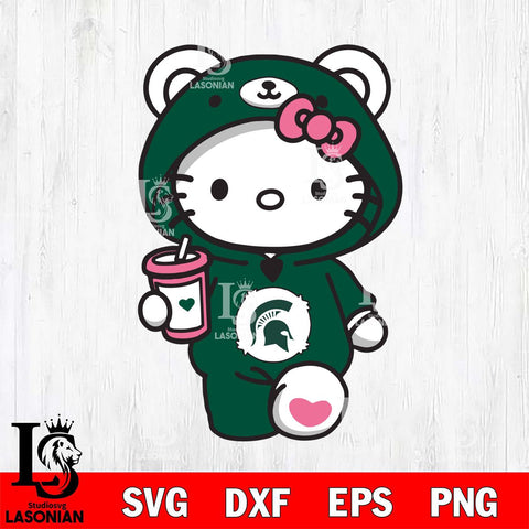 Michigan State Spartans Cute Hello Kitty Svg Eps Dxf Png File, Digital Download, Instant Download