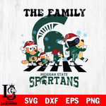 Michigan State Spartans Family Bluey Christmas Svg Eps Dxf Png File, Digital Download