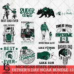 Michigan State Spartans Fathers Day NCAA Bundle 12 Svg Eps Dxf Png File, Digital Download, Instant Download