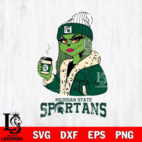 Michigan State Spartans Girls Grinch Bougie Svg Eps Dxf Png File, Digital Download, Instant Download