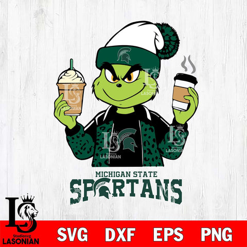 Michigan State Spartans Grinch 2 coffee Svg Eps Dxf Png File, Digital Download, Instant Download