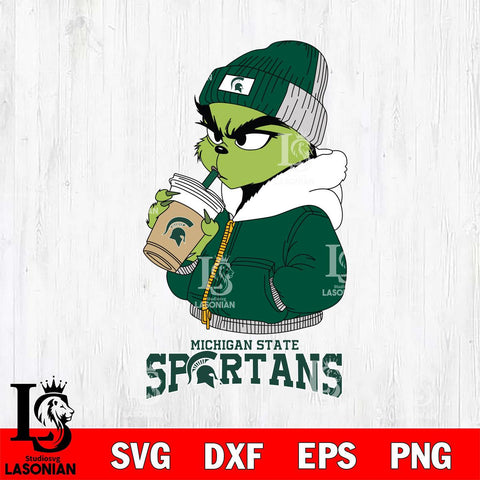 Michigan State Spartans Grinch Bougie Christmas Cut Files Cricut, Svg Dxf Eps Png file, Digital download , Silhouette