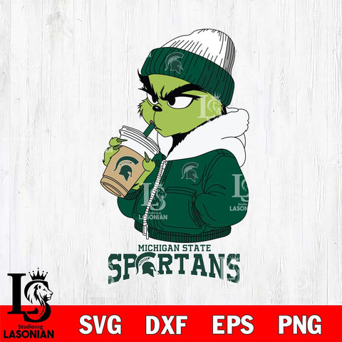 Michigan State Spartans Grinch Bougie Sport Svg Eps Dxf Png File, Digital Download, Instant Download