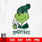 Michigan State Spartans Grinch Cofffe Christmas Cut Files Cricut, Svg Dxf Eps Png file, Digital download , Silhouette