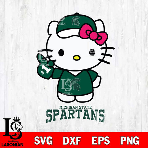 Michigan State Spartans Hello Kitty Best Fan Svg Eps Dxf Png File, Digital Download, Instant Download