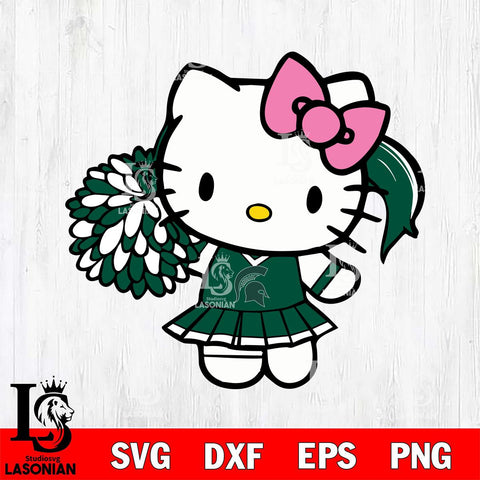 Michigan State Spartans Hello Kitty Cheerleader 12 Svg Eps Dxf Png File, Digital Download, Instant Download