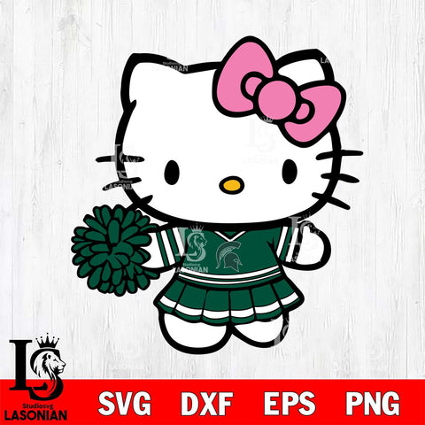 Michigan State Spartans Hello Kitty Cheerleader 8 Svg Eps Dxf Png File, Digital Download, Instant Download