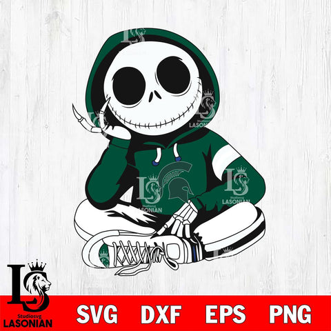 Michigan State Spartans Jack Skellington halloween Svg Eps Dxf Png File, NCAA svg, Digital Download, Instant Download