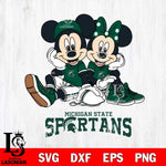 Michigan State Spartans Mickey Minnie Mouse Football Sit Svg Eps Dxf Png File, NCAA svg , File Cut , Digital Download , Instant Download, Cut Svg Files