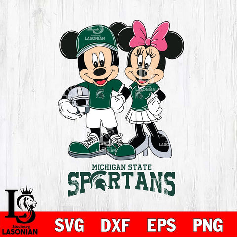 Michigan State Spartans Mickey Minnie Mouse Helmet Svg Eps Dxf Png File, NCAA svg , File Cut , Digital Download , Instant Download, Cut Svg Files