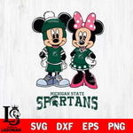 Michigan State Spartans Mickey Minnie Mouse Pink Svg Eps Dxf Png File, NCAA svg , File Cut , Digital Download , Instant Download, Cut Svg Files