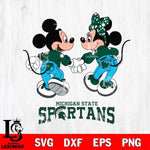 Michigan State Spartans Mickey Minnie Valentine Rugby Svg Eps Dxf Png File, Digital Download ,Instant Download, Cricut File