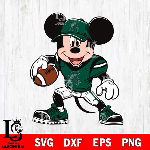 Michigan State Spartans Mickey Mouse Svg Eps Dxf Png File, NCAA svg, Digital Download, Instant Download