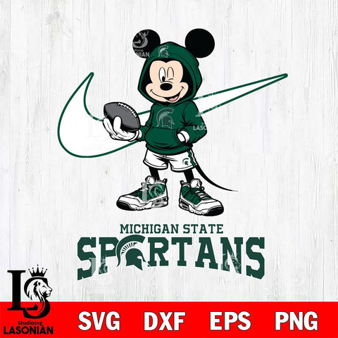 Michigan State Spartans Mikey Mouse Disney NIKE, Svg Eps Dxf Png File, Digital Download