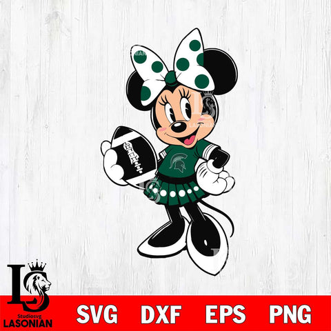 Michigan State Spartans Minnie Mouse Svg Eps Dxf Png File, NCAA svg, Digital Download, Instant Download