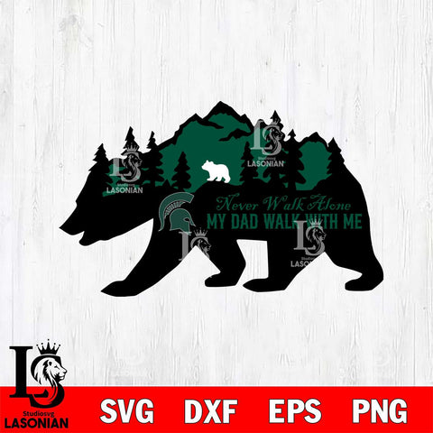 Michigan State Spartans My Dad Walk With Me Svg Eps Dxf Png File, Digital Download, Instant Download